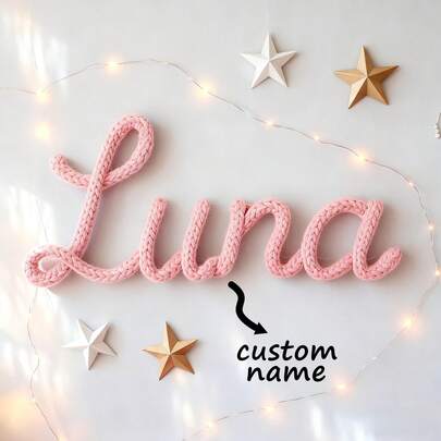 Nombre personalizado de alambre tejido: Letrero de nombre personalizado, Decoración de nombre de guardería, Palabra tejida personalizada, Regalo para baby shower, Palabra de cuerda tejida, Decoración de habitación de bebé, Regalo de Navidad, Decoración de oficina, Elegante para vivir