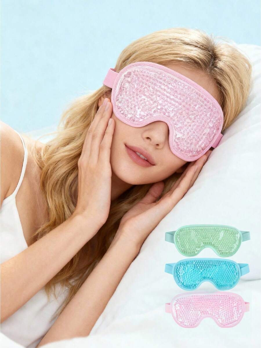 Reusable Cooling Gel Eye Mask - Cold/Hot Soothing Moisturizing PVC Ice Pack, Suitable For All Skin Types, Travel Essential Cold/Hot Compress Eye Mask, Multi-Functional Eye Mask, Refreshing Beauty Eye Mask, Plush Ice Bag Sleep Eye Mask