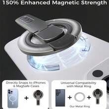 Phone Grip Stand, Car Mobile Phone Holder 3-In-1 Magnetic Finger Ring Holder With, Fidget Toy Design, 360°Roration Gym Kickstand Silicone Finger Ring Innovative Pressure-Relief Damping Hinge Design With Magnet Ring Compatible All Phones - Multicolor - View 6