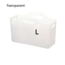 1个/3个装塑料软质收纳篮，长方形小篮，透明，适用于家庭、浴室、书桌、橱柜，S/M/L码 - 透明 - 查看 10