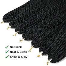 1/7 Box Braid Crochet Wig, 24/30 Inches Long, 18/126 Strands Black Box Braids Pre-Looped - Multicolor - View 4