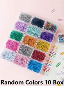 Macaron Color Paper Clips, Creative Curved Clips For Scrapbooking, Decorative Stationery Bookmarks, Colorful Metal Paper Clips, School & Office Supplies, Suitable For File Organization