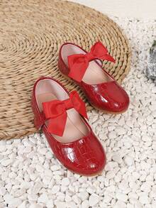 1 Paar Mädchen Schulschuhe mit Schleifen Dekor, flache Freizeitschuhe, Studenten Campus Mary Jane Outdoor Lässig Sport Flache Schuhe, Frühling/Winter