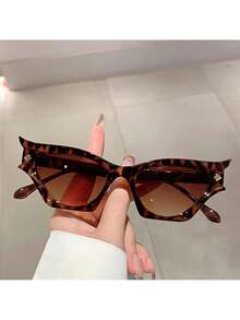 Women's New Eye Fashion Glasses Modern Retro Glasses Jumping Shape Decorative Glasses 6JXK - Màu đỏ - Xem 6