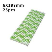 25pcs Striped Paper Straws, 12 Colors Mixed Random, 6mm/0.24in Diameter, 197mm/7.75in Length, Suitable For Valentine's Day, Ramadan, Eid, Parties, Essential For Home & Restaurant, Thick & Sturdy - Multicolor - View 13