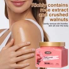 核桃身体磨砂膏，蕴含百香果、芦荟、芒果、玫瑰、椰子、可可、蓝莓和维生素C提取物 - 500克，具有去角质、保湿和清洁功效 - 彩色 - 查看 8