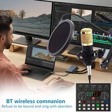 Podcast Equipment Bundle For 1, V8s Audio Interface With All In One Live Sound Card And BM800 Condenser Microphone, Podcast Microphone, Perfect For Recording, Live Streaming - Black - View 4