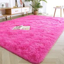 1pc Fuchsia Rectangular Plush Area Rug | Nordic Style Artificial Fur Material, Soft Carpet | Easy Maintenance | Autumn/Winter Home Decor Rug | Suitable For Living Room, Bedroom, Study, Holiday Decoration, Gatherings, All Seasons, Creates Cozy Home Atmosphere - Hot Pink - View 16
