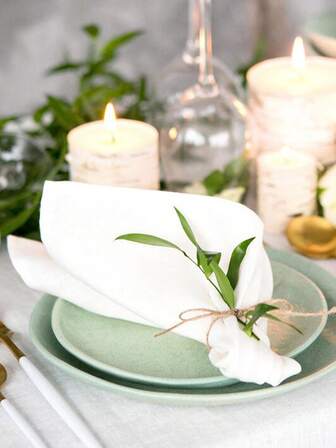 6 件布餐巾，方形纯色多功能可洗布餐巾，适合家庭聚餐、聚会、婚礼