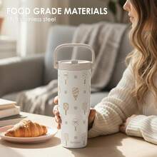Pink Bow Stainless Steel Straw Lid Tumbler 30oz With Carry Handle For Women Girls, Insulated Travel Coffee Cup, Gift For Sports Outdoor Workout Christmas Birthday - 匹克球2 - 查看 6