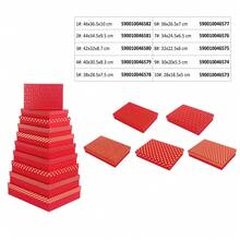 Set di dieci scatole regalo di Natale, scatola regalo di Natale rettangolare piatta con coperchio in lamina d'oro, scatola portagioie, scatola regalo per le feste