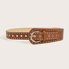 1pc Punk Rock Asymmetrical Rivet Waist Belt Dress - A - View 13