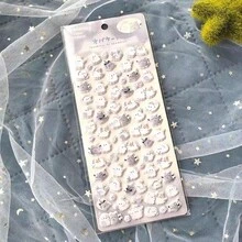 3D Cute Cartoon Stickers, 3D Adorable Japanese Style Bubble Stickers, Embossed Creative Diary Stickers, Diamond Gem Crystal Children's Handmade Decorative Stickers, Christmas/Thanksgiving Holiday Birthday Gift For Kids