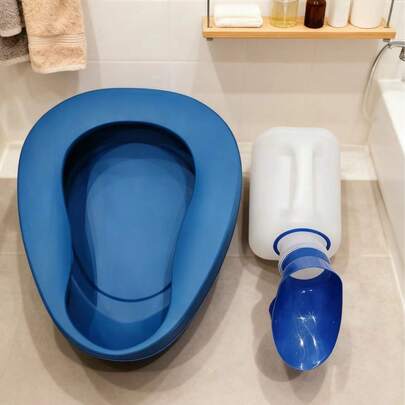 1 chiếc bồn tiểu di động, dùng được cả nam và nữ, có nắp và phễu, thích hợp cho ô tô, du lịch, leo núi và cắm trại, vật dụng di động ngoài trời dành cho người lớn và người cao tuổi.