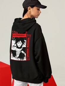 Moletom Hashirama Uchihamadara Streetwear Na Unissex ref4124 - Preto - Visão 4