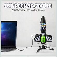 Lanzador de cohetes, 200 pies de altitud de vuelo, kits de cohetes modelo con juego de lanzamiento, cohete volador ultra alto, juguete de cohete, juguetes para niños al aire última intervensión - Negro - Ver 6