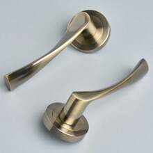 Designer Levers - Marvel Lever On Rose Door Handle - Contemporary Design- Brushed Nickel - 1 Pair - Fixings Included - Interior Use - Antique Brass - View 2
