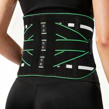Breathable Lumbar Support Belt With 3D Removable Lumbar Support Pad For Men Women Home & Lifting At Work - Green - View 11