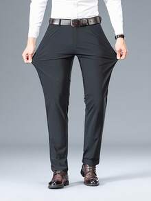2025 New Men's Black Slim-Fit Business Casual Pants Breathable, Wrinkle-Resistant Work Trousers-The Perfect Gift Choice. - màu đen - Xem 3