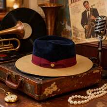 searvgrh Jazz Street Fashion Men's Felt Hat, Men's And Women's Felt Hat Holiday Gift, Valentine's Day Gift, Dress Party - 咖啡棕 - 查看 3