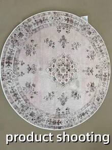 1pc Bohemian Style Pink Floral Round Area Rug, Elegant Home Office And Bedroom Decor, Decorative Carpet, Bedroom Decor, Small Rug, Carpet, Home Decor, Living Room Rug, Living Room Small Rug, Bedroom Rug, Living Room Home Decor, Outdoor Rug, Washable Rug, Plush Rug, Thick Rug, Fluffy Rug, Autumn/Winter Rug, Thick Rug - Multicolor - View 10
