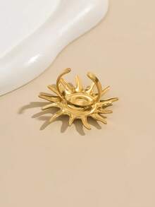 Elegant Geometric Open Ring For Women - Yellow Gold - View 5