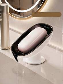 1pc Soap Dish - Luxury Suction Cup Soap Holder, Bathroom Storage Rack, Suitable For Bathroom Countertop Bathroom Accessories Bathroom Tools