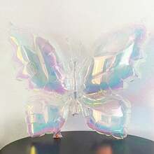 7件套彩色蝴蝶、心形、星星气球套装，适合生日派对、蝴蝶主题派对、公主派对、女孩蝴蝶主题派对、新娘送礼会、粉色主题派对、婚礼订婚装饰（不支持氦气） - 彩色 - 查看 7