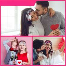 1pc Valentine's Day Headband, Heart Shaped Elastic Criss-Cross Knotted Printed Sports Headband