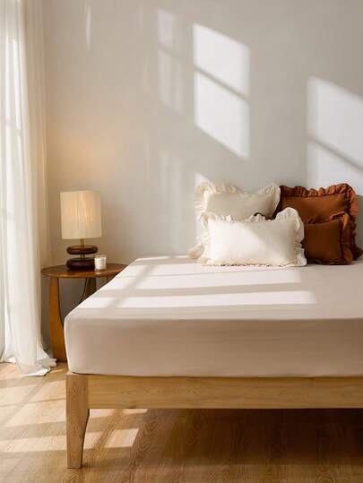 1 pieza Sábana ajustada súper suave, sensación ligera como una nube, bolsillo profundo de 25 cm, para cama individual, matrimonial, king, queen. Esencial para el hogar y dormitorio escolar