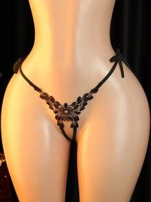 Sexy Lingerie Sexy Panties Lace Thong Underwear Women's Sensual Underwear - Black - View 2