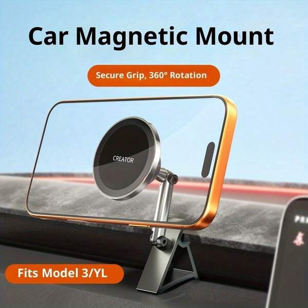 Adequado para Suporte de Celular Magnético com Sucção para Carro, Navegação Automotiva, Saída de Ar, Compatível Especialmente com Séries Apple 12/13/14/15/16/17pro, Compatível com Tesla Renewal 3/Y