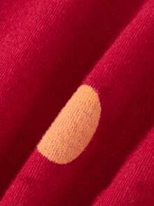 2pcs/Set Young Girls Smile And Polka Dot Pattern Pjs, Round Neck Long Sleeve Top And Pants Underwear Set, Cartoon Allover Print Loungewear For Winter & Autumn