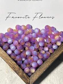 50 hạt nhựa mờ 8mm óng ánh sơn dầu mờ, vòng tay, vòng cổ tự làm - Vật liệu thủ công Ngày của Mẹ, hạt làm đồ trang sức - Ánh kim mờ - Xem 15