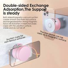 Vacuum Magnetic Suction Phone Holder, 2025 New Magnetic Suction Phone Mount, Foldable And Retractable Double-Sided Magnetic Phone Holder For All Phones - Pink - View 7