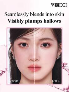 VEECCI Matte Highlighter Palette ,Natural 3D Definition,Subtle Brightening, Long-Lasting Light Locking, Single-Color And Large-Capacity Highlighter Palette, Beginner-Friendly - T03 Puff Pink - View 3