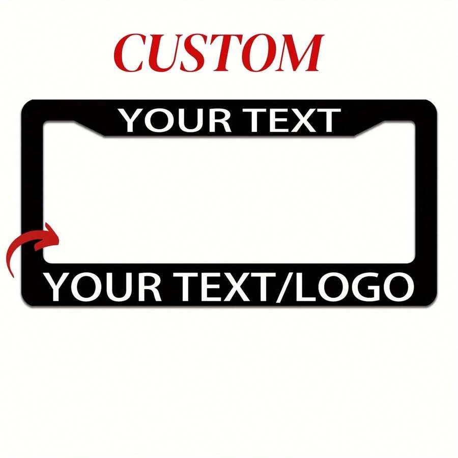 1pc Customizable Personalized Metal License Plate Frame, Custom Text License Plate Frame, 52.5x13cm, 2D Flat, Suitable For License Plate Frames, License Plate Frame Covers, Car Accessories, Christmas Halloween New Year Holiday Gifts - Nhiều màu - Xem 1