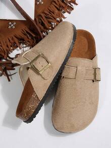 Boken Women's Spring 2024 New Thick Soled Slide Sandals, Slip-On Casual Loafers - Khaki - View 8