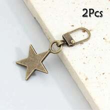 2/5/10个装多功能星形扣眼，可拆卸半自动拉链头，适用于更换包袋、夹克、服装、鞋靴上的拉链，以及作为高端吊坠扣环配件。 - 彩色 - 查看 32