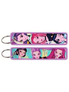 6件套卡通人物、韩流明星、钥匙扣、织唛、包包挂饰、布艺钥匙扣，圣诞节、情人节、复活节派对礼品、收藏玩具