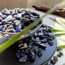 0.22 Lb Premium Natural Blue Veined Stone, Suitable For Home Decor, Aquarium Rocks, Fountains, Office Decor, Vase Fillers And Plant Beds, Collectibles, Gift Giving - Blue and White - View 7