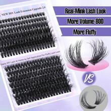 Individual Lashes 320pcs Lash Clusters 40D 9 - 16mm Mix Lash Extension D Curly Eyelash Clusters Eyelash Extension Wispy Cluster Lashes Self Application By 40D - 0.07D, 9 - 16mix - 70D+80D-蓬鬆睫毛 - 查看 4