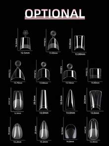 120 片半哑光半覆盖杏仁形假指甲，多角度展示亚克力指甲片，边缘较薄，贴合自然，前端较厚，经久耐用