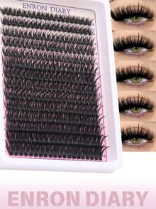 280pcs Fluffy Lash Clusters 60D With Bottom Lashes Thick Eyelash Clusters 8-16mm Individual Mega Volume Lashes D Curl Cluster Eyelash Extensions DIY Lash Extension At Home - D - View 1