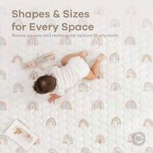 - Tapete de juego para niños, redondo de 122 cm a más de 0 meses, tapete mediano suave con parte inferior antideslizante, superficie acolchada de felpa para jugar a los niños, tiempo de(Rainbow Rectangle - 91.5 cm x 152.5 cm) - Multicolor - Ver 5