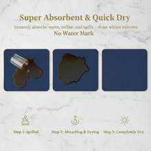 Dish Drying Mat Super Absorbent – 16" X 12" Coffee Mat For Countertops – Non-Slip Drying Mat For Kitchen Counter – Easy To Clean Water Absorbent Mat – Quick Dry Dish Drying Mats (Black) - 藍色 - 查看 5