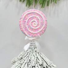 Christmas Lollipop Tree Topper With Spring Creative Candy Tree Hat Ornament For Home Office Party - Pink - View 2