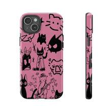 Grunge Black Cat & Anime Aesthetic Phone Case – Y2K Gothic Design With Doodle Graffiti, Dark Art, And Cartooncore Style – For IPhone 7–16 (SE, Plus, Pro Max) &  Galaxy S21–S24 Series - 混色-1 - 查看 4