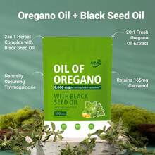 Aceite de orégano MMQ con aceite de semilla negra, 300 cápsulas | Antioxidantes naturales | Apoyo nutricional | Suplemento dietético botánico de alta eficacia para la salud - Otros - Ver 5