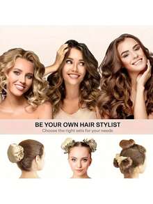 Heatless Hair Curlers,With Satin Finish Curler Hat,Lazy Sleep Curler,Curling Artifact,Women's Overnight Curling Rollers, For All Hair Types (Straight/Wavy/Curly/Coily),Ideal For Overnight Curling & Morning Styles,Gifts For Mothers, Girlfriends, Best Friends, Brides, Bridesmaids,Birthday Gifts, Christmas Gifts, Wedding Gifts ,Hair Styling Kit ,Hair Tool Kit - Multicolor - View 4